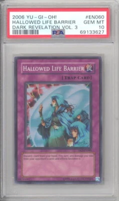 PSA 10 - Yu-Gi-Oh Card - DR3-EN060 - HALLOWED LIFE BARRIER (super rare) GEM MINT - Image 1 of 2