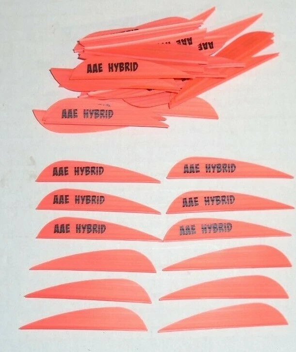 100- AAE Hybrid 26 2.7" FIRE ORANGE Vanes arizona archery arrow fletching   - Image 1 of 1