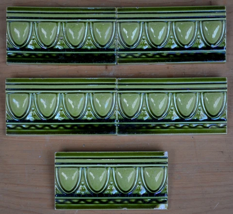 ALFRED MEAKIN -   5 ANTIQUE ART NOUVEAU MAJOLICA BORDER TILE C1900 Cover