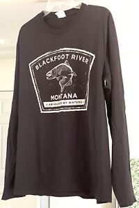Blackfoot River Montana Black Long Sleeve Size Large I Am Haunted By Waters