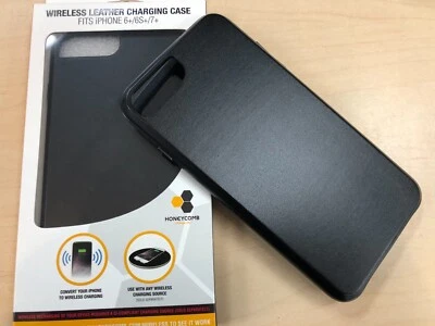 Funda Receptor de Carga Inalámbrica de Cuero QI para iPhone 6+ / 6S+ / 7+ Plus - Negra Foto 1 de 3