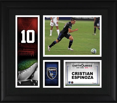 Cristian Espinoza San Jose Earthquakes Framed 15x17 Player Core Collage Cover