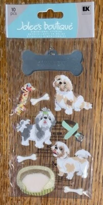 RARE Jolees Shitzu Dog Pet Treats Food Rope Colar Toys Bed 3D Scrapbook Stickers - Image 1 of 4
