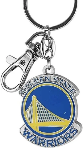 Golden State Warriors Heavyweight Keychain, NBA Licensed Chrome Enameled Keyring Cover