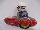 Police Motorcycle Side car Large 8" long All Tin Japan-