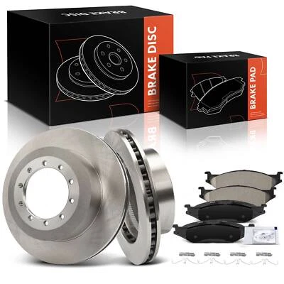 Rotor de disco trasero y pastilla de freno de cerámica para Ford F-450/550 Super Duty 2002 2003-2004 Foto 1 de 4