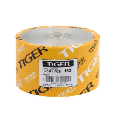 600-Pack 16X Tiger Logo DVD-R Blank Disc 4.7GB FREE STANDARD SHIPPING!!! - Image 1 of 2