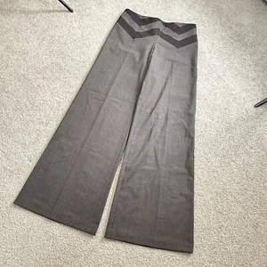 BCBG MaxAzria Gray Black Wool Blend Wide Leg Dress Pants Office US 4 - Picture 1 of 10