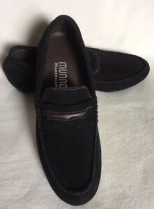 New Munro American Black Suede Loafers Shoes sz 5M