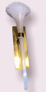 Hand Blown Glass Wall Sconce Flower Wall Hanging Vase - Picture 1 of 12