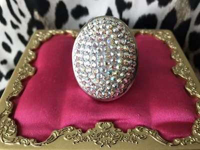 Tarina Tarantino ENORME Anillo Ajustable Cristal Aurora AB SUPER BRILLANTE Domo Mod Foto 1 de 4