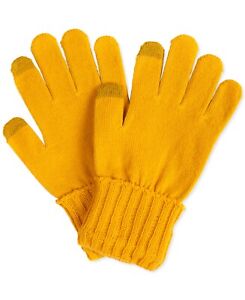 Style & Co Women's Mustard Solid Touchscreen Gloves