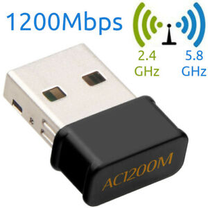 1200Mbps 802.11ac USB 3.0 Wifi 5 Dongle Dual Band 2.4/5GHz PC Network Adapter