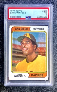 Topps Dave Winfield #456 1974 San Diego Padres (7x GG/6x SS/12x AS/HOF) PSA 3 en muy buen estado - Imagen 1 de 3