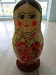 Russian Girl Princess Flowers Nesting Dolls Wood Stacking Set 15 - Picture 1 of 7