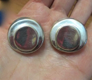 VINTAGE RLM ROBERT LEE MORRIS .925 SOLID STERLING SILVER CLIP EARRINGS 24 G - Picture 1 of 2