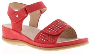 Dr Keller Lunar Ladies Sparkle Coral Red Sandals Light Weight Touch Fasten - Picture 1 of 7