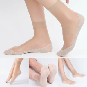 Anti-Slip Silky Women Socks Mid-Tube Stockings Soft Breathable 10 Pairs