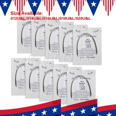 10 paquetes de alambre de arco de ortodoncia dental súper elástico Niti forma redonda KYU Foto 1 de 3