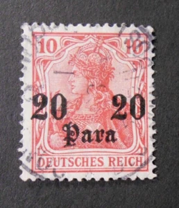 GERMANIA,GERMANY, KOLONIEN ,1905 Turkei"F Germania SVR" 20pa su 10pf USED  Mi.37 - Imagen 1 de 1
