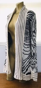 SILENCE + NOISE Black and White CARDIGAN SWEATER Size Medium - Picture 1 of 9