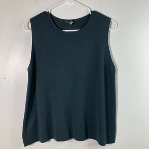 Damen Eileen Fisher superfeine Merinowolle Strick Tank Top S dunkel türkis grün - Bild 1 von 8
