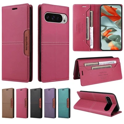 For Google Pixel 9 Pro Xl 8 7 RFID Blocking Leather Wallet Case Flip Stand Cover - Image 1 of 4