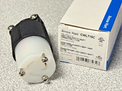 NEW Eaton Arrow Hart CWL715C 15A 277V L7-15 Safety Grip Locking Connector 2P 3W - Image 1 of 3