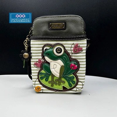 LILY FROG CELLPHONE CROSSBODY PURSE STRIPED CHALA - Image 1 of 4