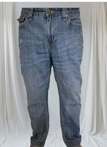 GUESS JEANS VINTAGE 38 X 32 VITA BASSA GAMBA DRITTA DENIM RILASSATO INVECCHIATO Y2K - Foto 1 di 9
