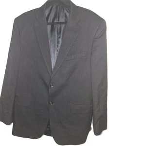 100% Wool Pinstripe blazer Navy blue Suit Vented R43 Trump Sig. Collection - Picture 1 of 12