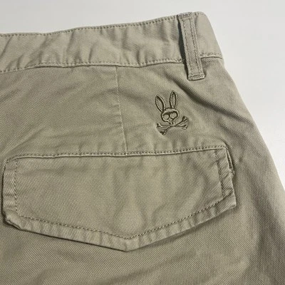 Pantalones Cortos Psycho Bunny Hombre 32x10 Caqui Beige Chino Preppy DEFECTUOSOS Foto 1 de 4