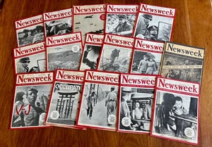 FIFTEEN 1943-1945 NEWSWEEK MAGAZINES OVERSEAS FOR ARMED FORCES EUROPE EDITION - Imagen 1 de 9
