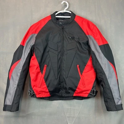 Xelement Motorcycle Jacket Nylon Black and Red PADDED Racing Men's Size Large - Image 1 of 4