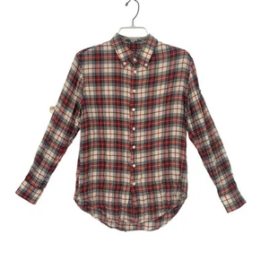 Band Of Outsiders Flannel Plaid Button Front Shirt 100% Cotton Size 1 - Picture 1 of 8