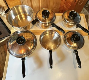 VTG Chef’s Ware Set Townecraft Stainless 10 piece Cookware Lifetime Amazing Lot - Foto 1 di 19