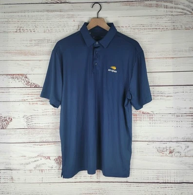 US Open Under Armour Tennis Polo Men's Size L Blue Loose Fit Golf Performance - Image 1 of 4
