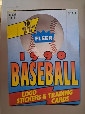 Caja de cera de béisbol Fleer 1990 con 36 paquetes sellados de fábrica Foto 1 de 4