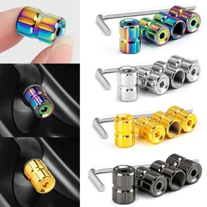 4xVentilkappen Alu Ventildeckel Reifen Anti Diebstahl Fahrrad KFZ Radkappe - Picture 1 of 19