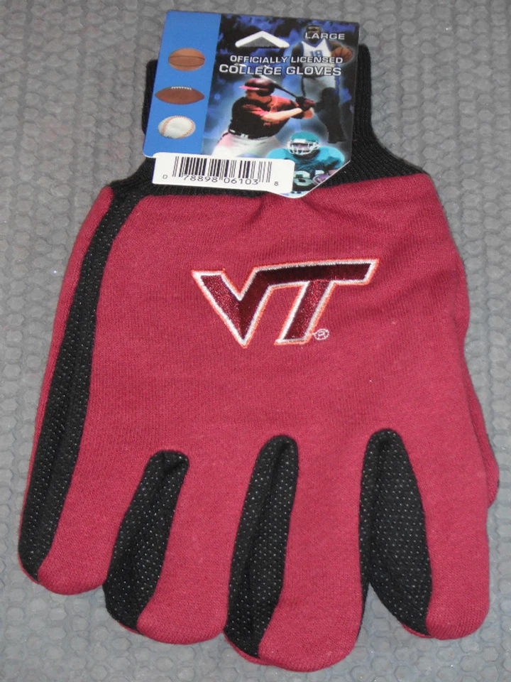NCAA Virginia Tech Hokies 实用手套 红色 带黑色 Palm McARTHUR — 第 1/1 张图片