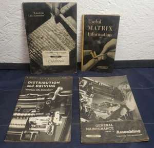 lot of 4 original TYPE booklets THE CARE & MAINTENANCE OF MATRICIES Linotype - Picture 1 of 24