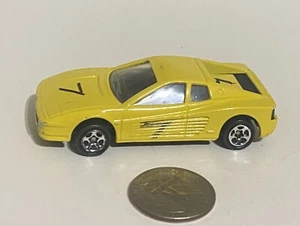 RARE Vintage HOT WHEELS Yellow Die Cast Ferrari Testarossa China Loose Used Car - Picture 1 of 14