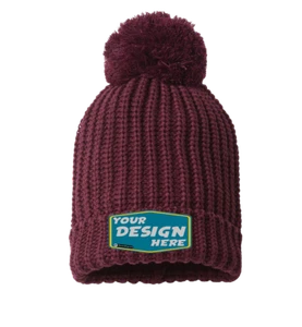 RICHARDSON Custom Unisex Chunky Cable with Cuff & Pom Beanie-143R - Picture 1 of 15