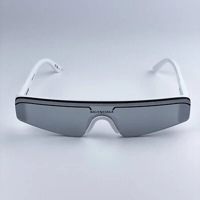 Gafas de sol Balenciaga para hombre blancas plateadas grises espejadas BB0003S 002 NUEVAS Foto 1 de 4