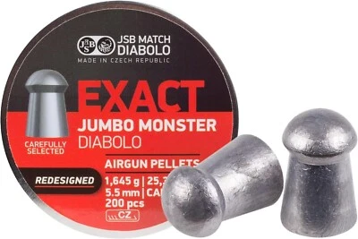 JSB Match 200 unidades EXACT JUMBO MONSTER rediseño abovedado 5,5 mm calibre .22 pellets Foto 1 de 3