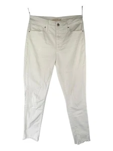 Levi Strauss & Co. Women Sz 32W 28L Jeans White 721 High Rise Skinny Frayed Cuff - Picture 1 of 14
