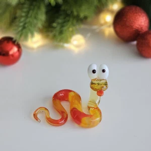 Handmade Glass Snake Figurine Symbol of 2025 Unique Hand-Made Collectible Glass - Picture 1 of 4