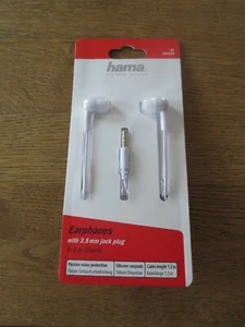 Hama Earphones In-Ear-Stereo-Ohrhörer 1,2 m Kabellänge Silikon Ohrpolster Weiß - Bild 1 von 5