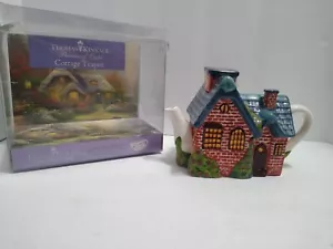 Cottage Teapot Thomas Kinkade Decor Blueberry Gift Set 2005 collectible In Box - Picture 1 of 12