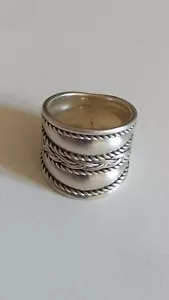 Solid Silver Braided Ring - Picture 1 of 11